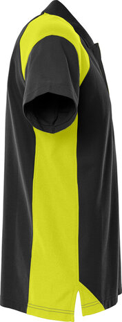 Fristads Heavy poloshirt 7047 Zwart/hi-vis geel 
