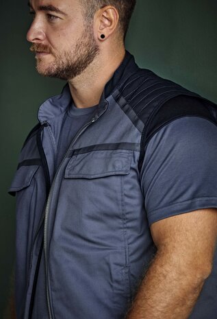 Fristads Vest 5555 Zwart/grijs 