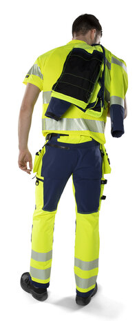 Fristads High vis green werkbroek stretch klasse 2 2644 Hi-vis geel/marineblauw