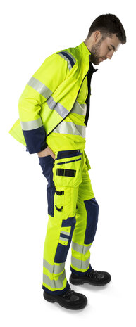Fristads High vis green werkbroek stretch klasse 2 2644 Hi-vis geel/marineblauw