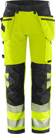 Fristads High vis green werkbroek stretch klasse 2 2644 Hi-vis geel/zwart