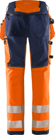 Fristads High vis green werkbroek stretch klasse 2 2644 Hi-vis oranje/marineblauw
