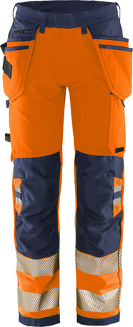 Fristads High vis green werkbroek stretch klasse 2 2644 Hi-vis oranje/marineblauw