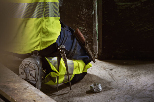 Fristads High vis green werkbroek stretch klasse 1 2643 Hi-vis geel/marineblauw