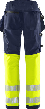 Fristads High vis green werkbroek stretch klasse 1 2643 Hi-vis geel/marineblauw