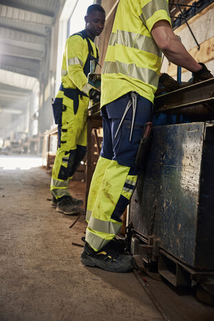 Fristads High vis green werkbroek stretch klasse 1 2643 Hi-vis geel/zwart