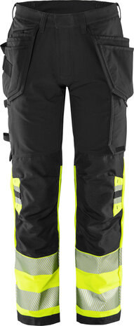 Fristads High vis green werkbroek stretch klasse 1 2643 Hi-vis geel/zwart