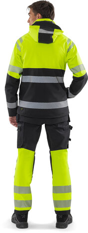 Fristads High vis green werkbroek stretch klasse 1 2643 Hi-vis geel/zwart