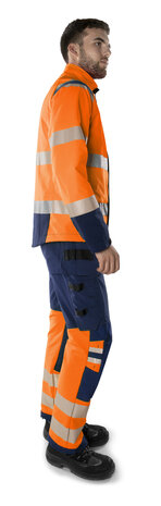 Fristads High vis green werkbroek stretch klasse 1 2643 Hi-vis oranje/marineblauw