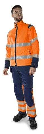 Fristads High vis green werkbroek stretch klasse 1 2643 Hi-vis oranje/marineblauw