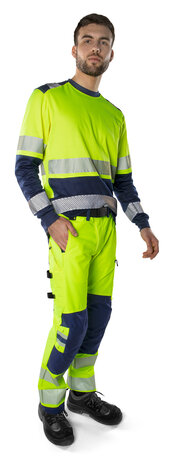 Fristads High vis green broek klasse 2 2645 Hi-vis geel/marineblauw