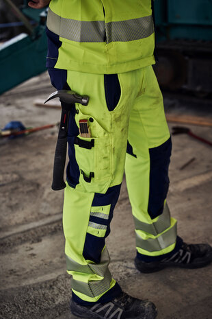 Fristads High vis green broek klasse 2 2645 Hi-vis oranje/marineblauw