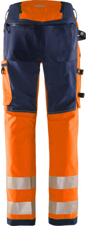 Fristads High vis green broek klasse 2 2645 Hi-vis oranje/marineblauw