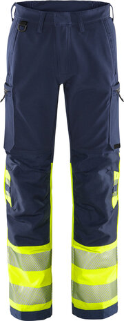 Fristads High vis green broek klasse 1 2647 Hi-vis geel/marineblauw