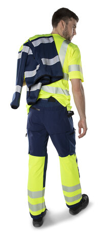 Fristads High vis green broek klasse 1 2647 Hi-vis geel/marineblauw