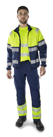 Fristads High vis green broek klasse 1 2647 Hi-vis geel/marineblauw
