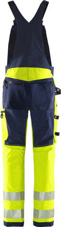 Fristads High vis green Amerikaanse overall stretch klasse 2 1031 Hi-vis geel/marineblauw