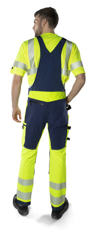 Fristads High vis green Amerikaanse overall stretch klasse 2 1031 Hi-vis geel/marineblauw