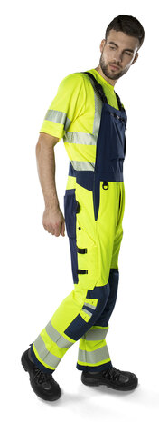 Fristads High vis green Amerikaanse overall stretch klasse 2 1031 Hi-vis geel/marineblauw