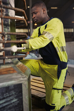 Fristads High vis green Amerikaanse overall stretch klasse 2 1031 Hi-vis geel/zwart