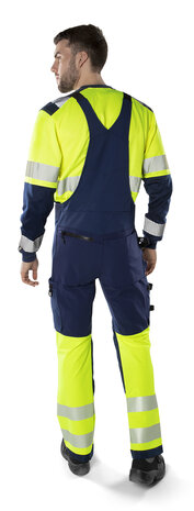 Fristads High vis green Amerikaanse overall stretch klasse 1 1032 Hi-vis geel/marineblauw