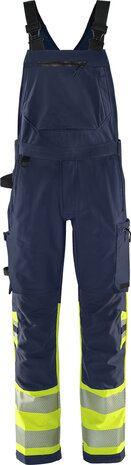 Fristads High vis green Amerikaanse overall stretch klasse 1 1032 Hi-vis geel/marineblauw