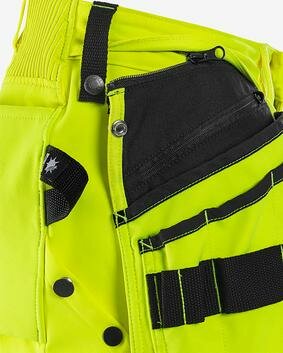 Fristads Hogezichtbaarheids 3/4 broek klasse 2 2666 Hi-vis geel/marineblauw