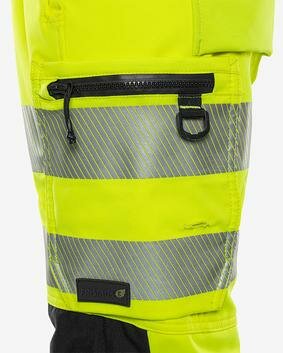 Fristads Hogezichtbaarheids 3/4 broek klasse 2 2666 Hi-vis geel/marineblauw