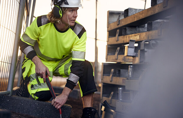 Fristads Hogezichtbaarheids 3/4 broek klasse 2 2666 Hi-vis geel/zwart