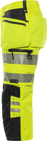 Fristads Hogezichtbaarheids 3/4 broek klasse 2 2666 Hi-vis geel/zwart