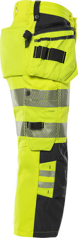 Fristads Hogezichtbaarheids 3/4 broek klasse 2 2666 Hi-vis geel/zwart