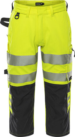 Fristads Hogezichtbaarheids 3/4 broek klasse 2 2666 Hi-vis geel/zwart
