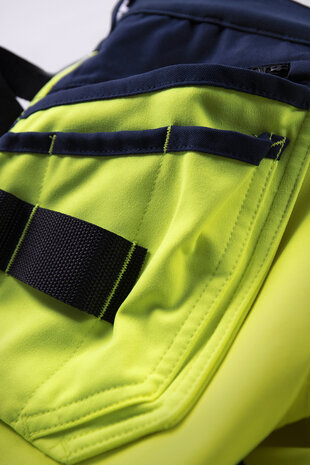 Fristads High vis green stretch korte broek klasse 2 2646 Hi-vis geel/marineblauw