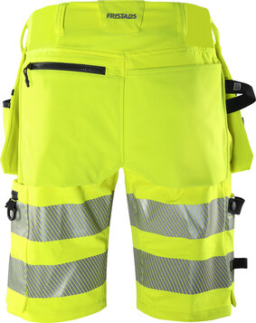 Fristads High vis green stretch korte broek klasse 2 2646 Hi-vis geel/zwart