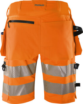 Fristads High vis green stretch korte broek klasse 2 2646 Hi-vis oranje/marineblauw