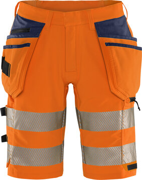 Fristads High vis green stretch korte broek klasse 2 2646 Hi-vis oranje/marineblauw