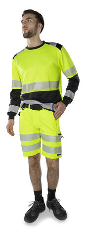 Fristads High vis green stretch korte broek klasse 2 2648 Hi-vis geel