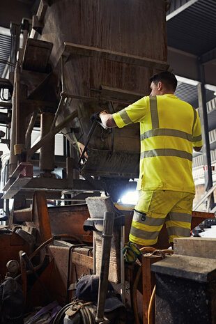 Fristads High vis green stretch korte broek klasse 2 2648 Hi-vis geel