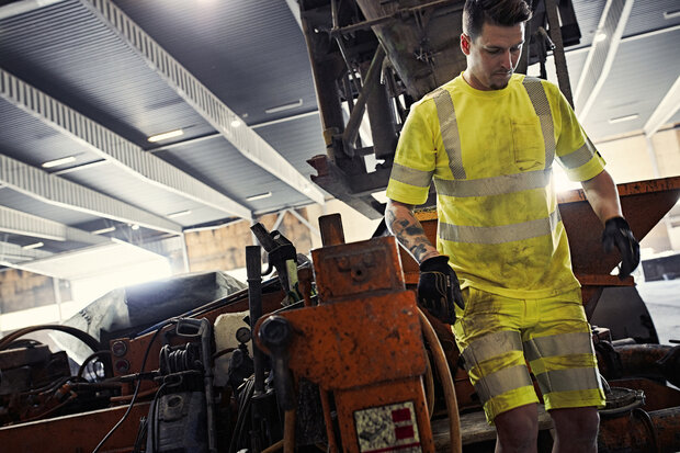 Fristads High vis green stretch korte broek klasse 2 2648 Hi-vis oranje