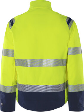 Fristads High vis green stretch jack klasse 3 4647 Hi-vis geel/marineblauw