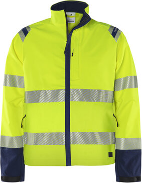 Fristads High vis green stretch jack klasse 3 4647 Hi-vis geel/marineblauw