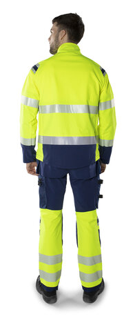 Fristads High vis green stretch jack klasse 3 4647 Hi-vis geel/marineblauw