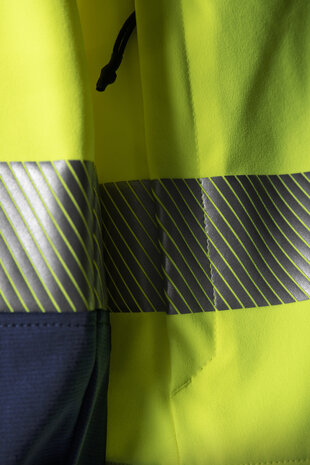 Fristads High vis green stretch jack klasse 3 4647 Hi-vis geel/marineblauw