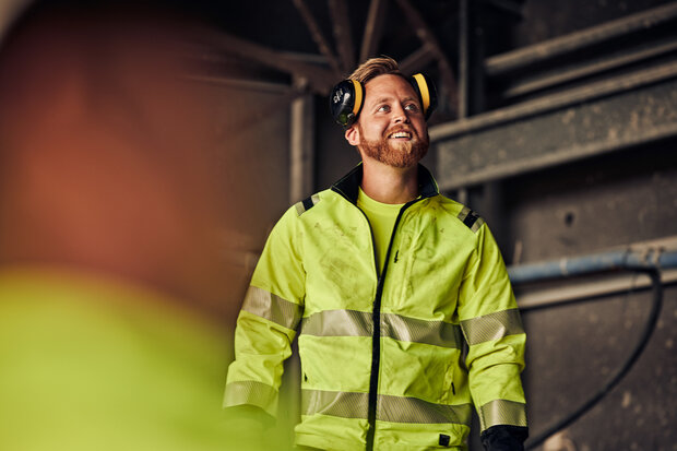 Fristads High vis green stretch jack klasse 3 4647 Hi-vis geel/zwart