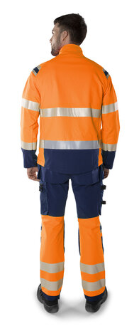 Fristads High vis green stretch jack klasse 3 4647 Hi-vis oranje/marineblauw
