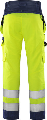 Fristads High vis green werkbroek klasse 2 2641 Hi-vis geel/marineblauw