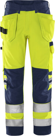 Fristads High vis green werkbroek klasse 2 2641 Hi-vis geel/marineblauw
