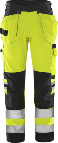 Fristads High vis green werkbroek klasse 2 2641 Hi-vis geel/zwart