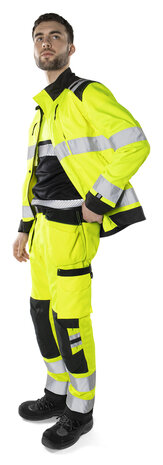 Fristads High vis green werkbroek klasse 2 2641 Hi-vis geel/zwart