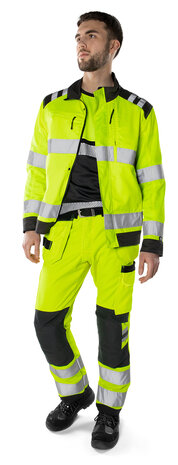 Fristads High vis green werkbroek klasse 2 2641 Hi-vis geel/zwart